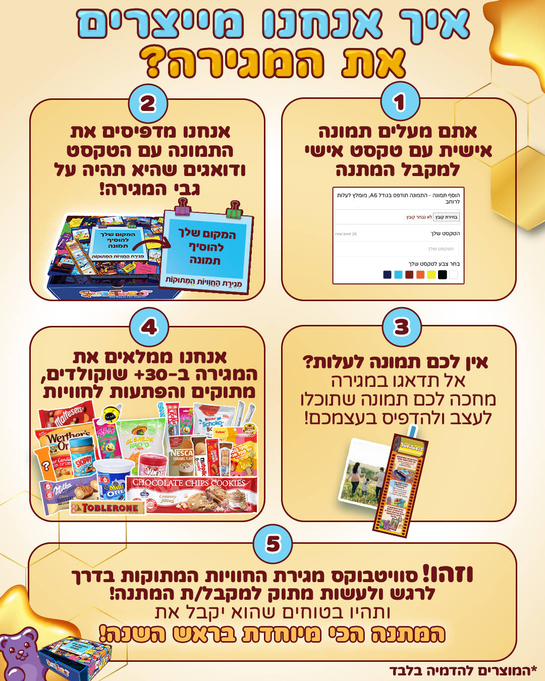 סוויטבוקס מגירת חוויות מתוקות - עם תמונה אישית! (L)