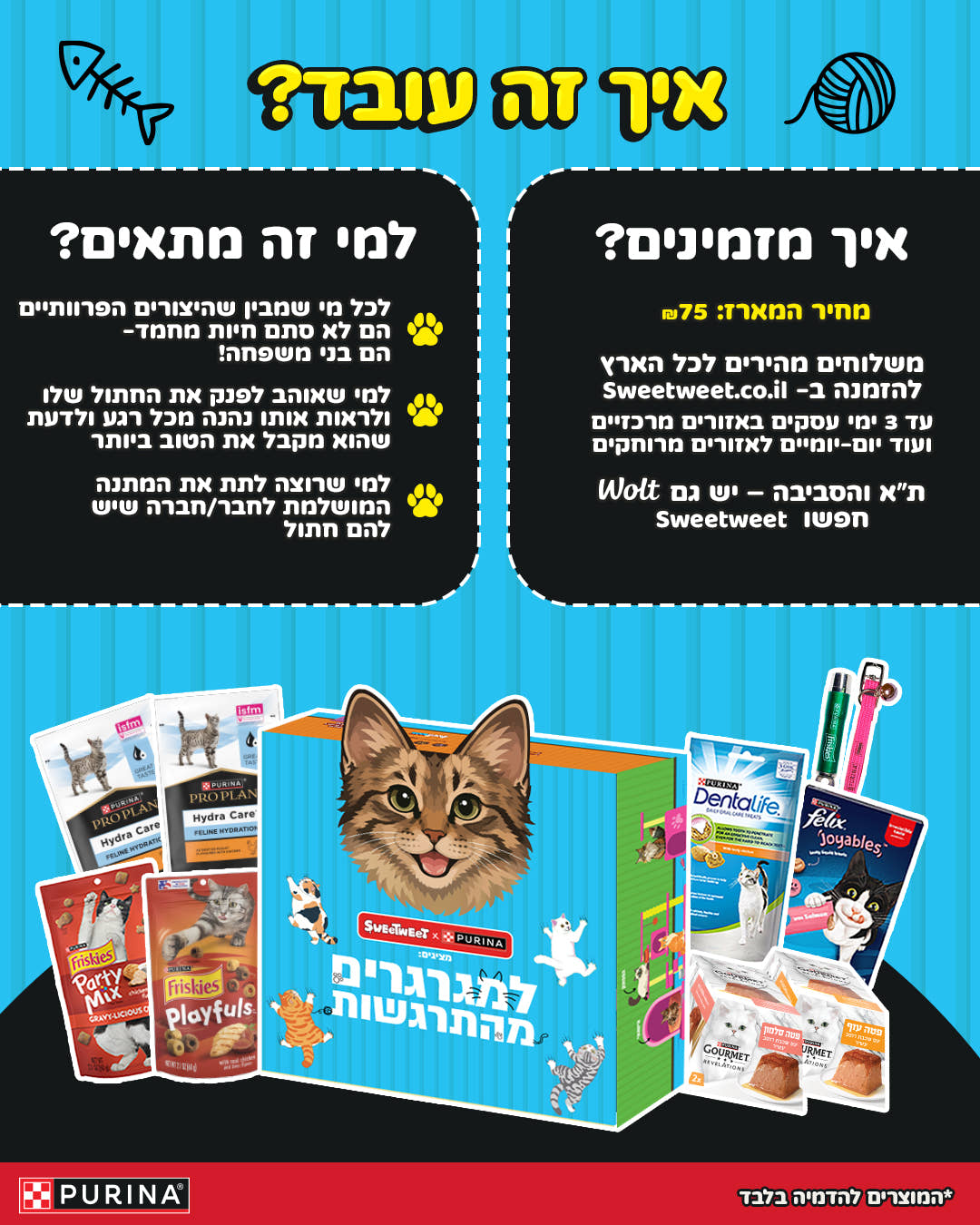 מארז לחתולים - 'למגרגרים מהתרגשות' (S)