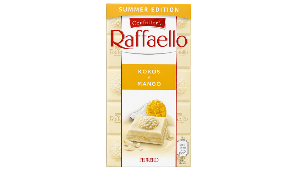 טבלת שוקולד Raffaello קוקוס ומנגו