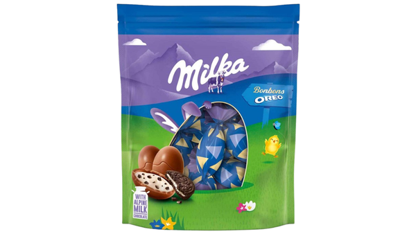 בונבוני שוקולד Milka במילוי קרם חלב ואוראו