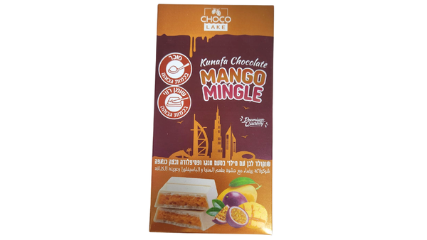 שוקולד MANGO MINGLE במילוי מנגו פסיפלורה ובצק כנאפה