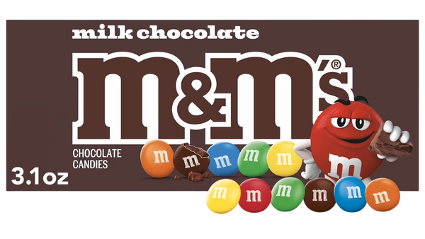 קופסת סוכריות m&m's בטעם שוקולד חלב