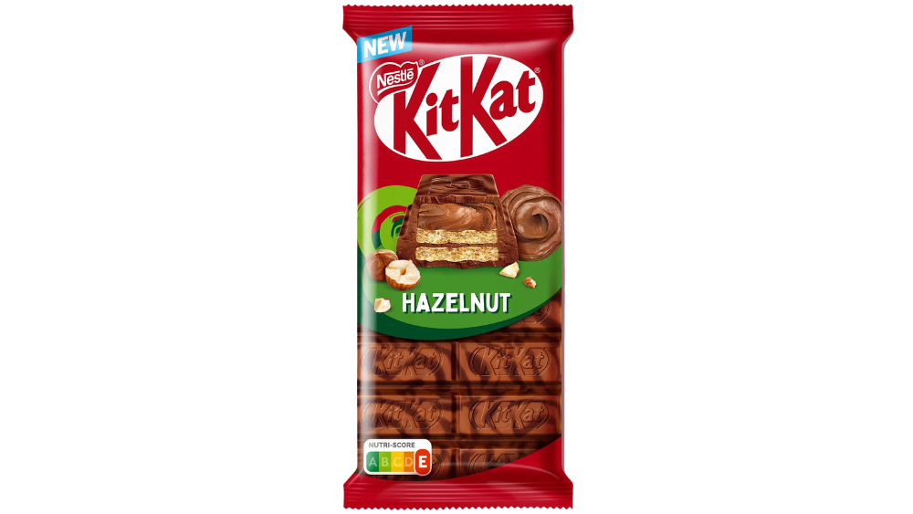טבלת שוקולד KitKat במילוי קרם אגוזי לוז