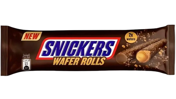 גליליות שוקולד Snickers בציפוי חתיכות קרמל