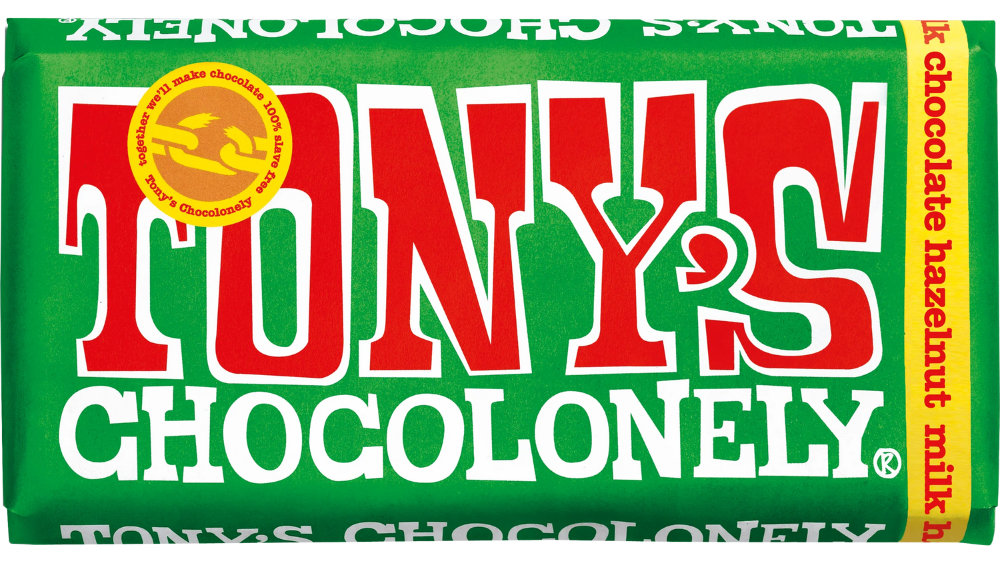 טבלת שוקולד TONY'S - שוקולד חלב עם שקדים