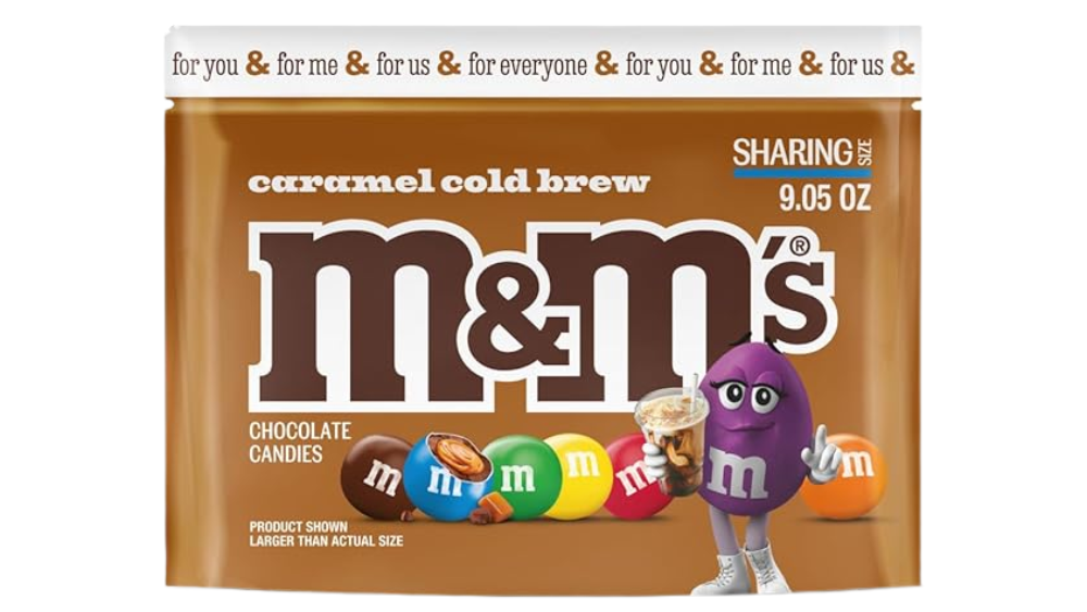 סוכריות m&m's בטעם קפה קר וקרמל