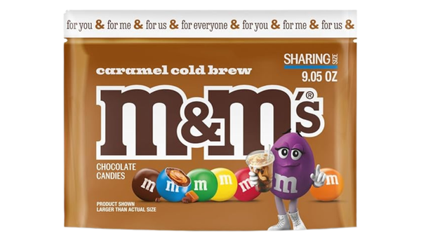 סוכריות m&m's בטעם קפה קר וקרמל