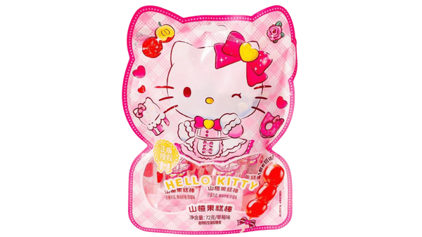 שישיית גומי על מקל HELLO KITTY בטעם תות