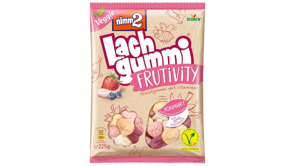 גומי nimm2 מגרמניה - Lach gummi Frutivity - בטעמי יוגורט ופירות