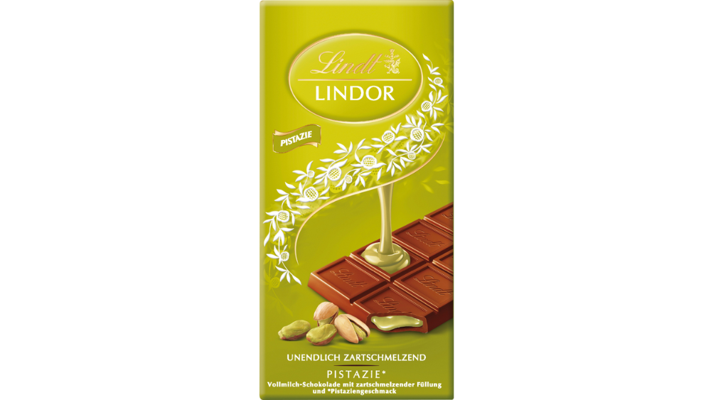 טבלת שוקולד Lindt LINDOR בטעם פיסטוק