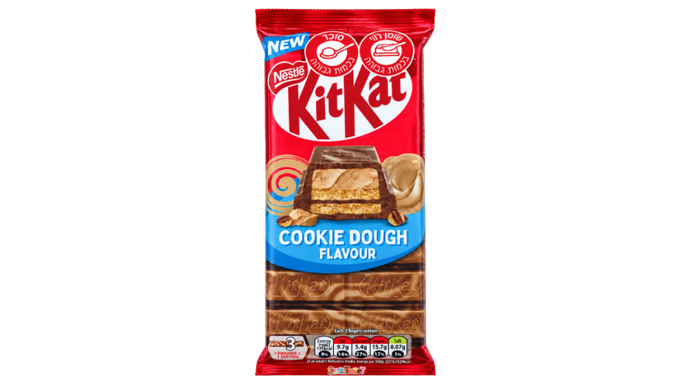 טבלת שוקולד KitKat במילוי בצק עוגיות