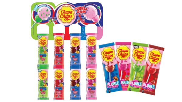 סוכריה על מקל CHUPA CHUPS במילוי מסטיק