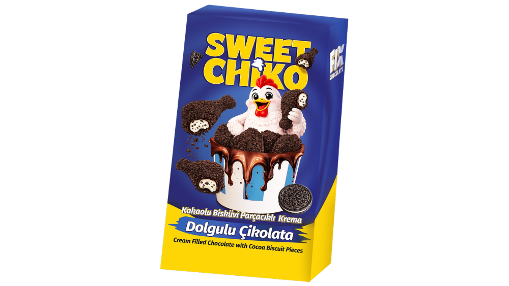 שוקולד חלב בצורת עוף SWEET CHIKO קרם עוגיות