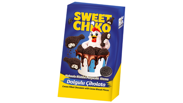 שוקולד חלב בצורת עוף SWEET CHIKO קרם עוגיות