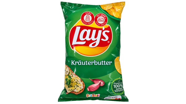 חטיף צ'יפס Lay's בטעם חמאת שום ועשבי תיבול