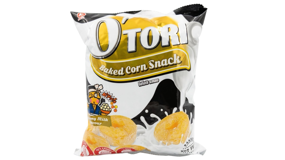 חטיף תירס אפוי בטעם חלב O'TORI