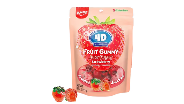 גומי 3D בצורת תותים ממולאים - 1 ק"ג
