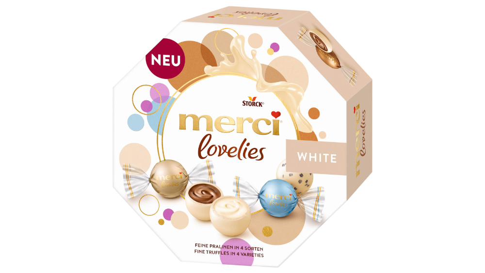 מארז פרלינים merci - שוקולד לבן
