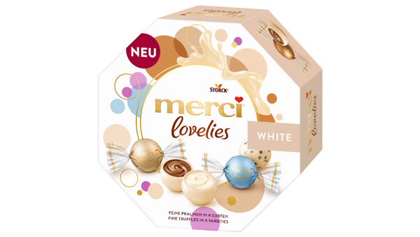 מארז פרלינים merci - שוקולד לבן