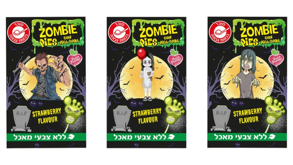 סוכריה על מקל בצורת כף רגל בטעם תות