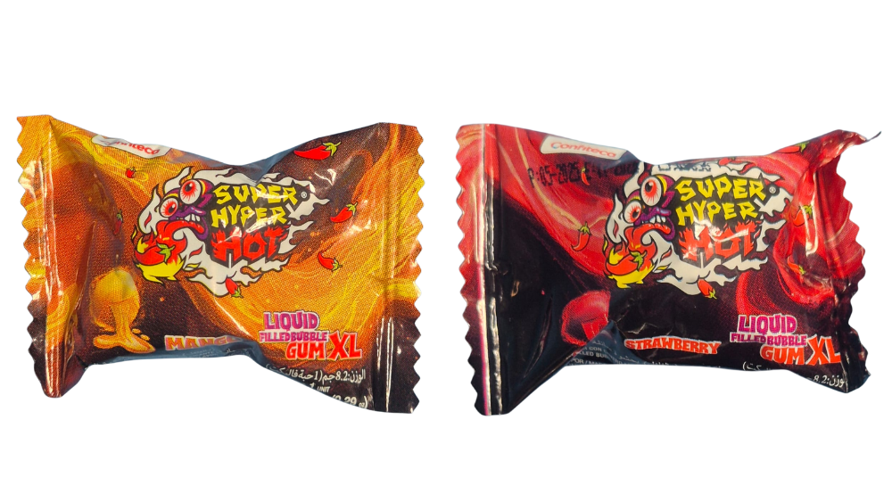 מסטיק חריף Super Hyper Hot עם מילוי נוזלי