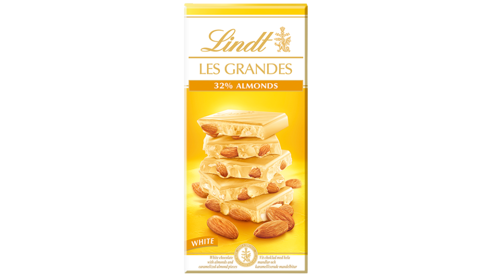 טבלת שוקולד לבן Lindt les grandes שקדים