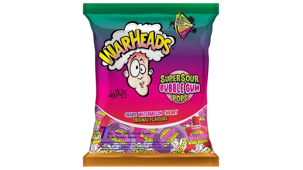 סוכריות על מקל חמוצות WARHEADS במילוי מסטיק