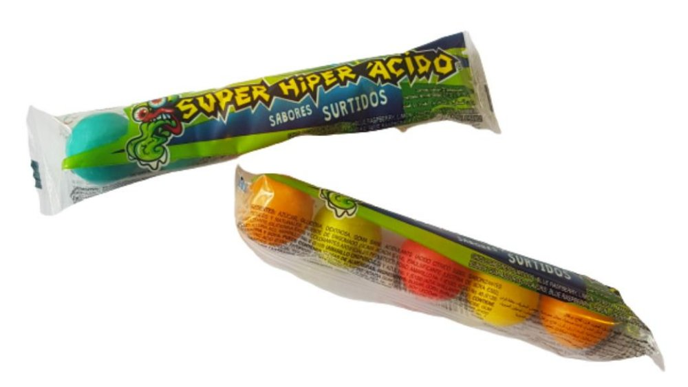 3 חמישיות מסטיקים עגולים SUPER HIPER ACIDO - הכי-חמוץ-בעולם