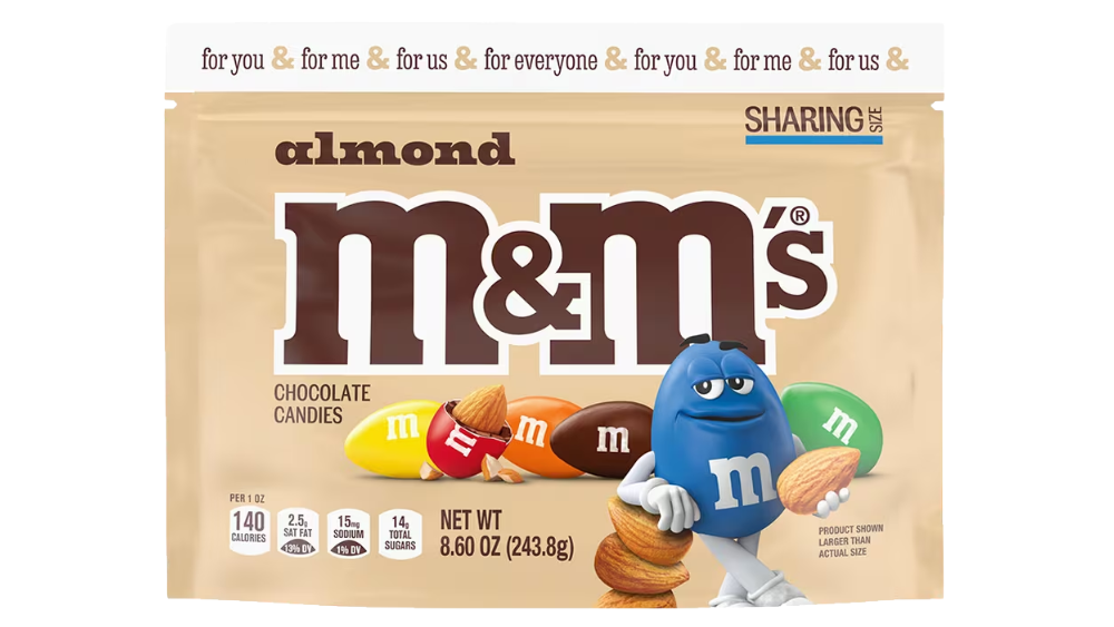 סוכריות m&m's עם שקדים