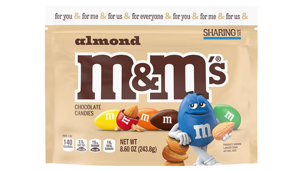 סוכריות m&m's עם שקדים
